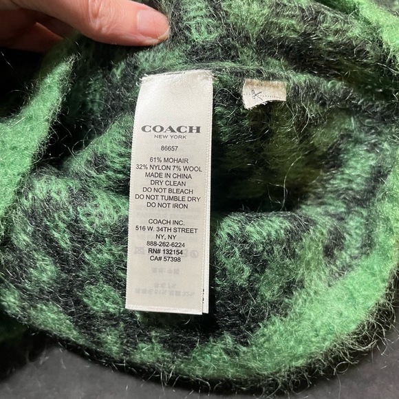 Coach Sweater Womens Large Crew Neck Top Pullover Mohair Leopard Grunge - Picture 9 of 9